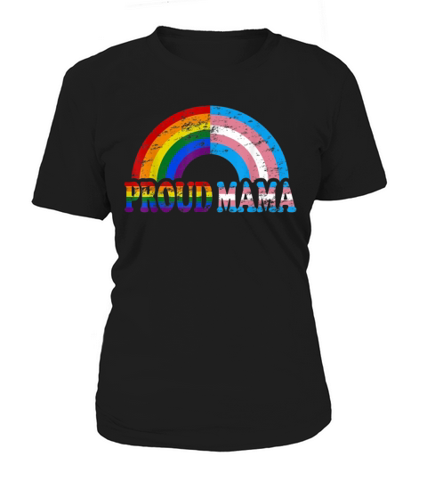 Vintage proud mama flag Rainbow LGBT transgender pride month Women's T-Shirt